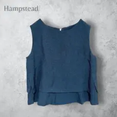 【Hampstead ハムステッド】　ノースリーブブラウス　バックジップ　紺色