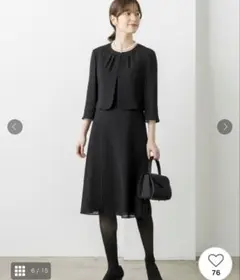 【新品】洗える　2ピース風　前開きワンピース ブラックフォーマル　喪服