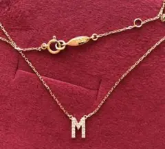 【超美品】AHKAH アーカーイニシャルネックレス M