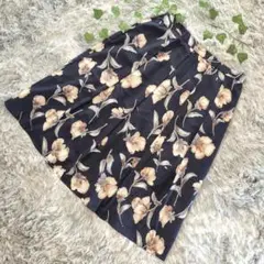 ✨良品✨ スープ レディース フレアスカート ネイビー 花柄 サイズ11号
