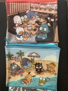 スシロー✕はぴだんぶい　ファスナーポーチ２個セット