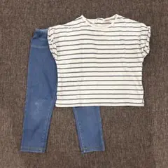 ZARA ストライプ Tシャツ ジーンズ セット 90cm