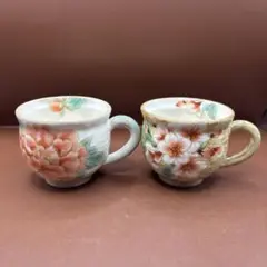 翌日発送　希少　先代作！陶葊・陶あん カップ＆ソーサー　牡丹絵　大振り 翌日発送 希少 先代作！陶葊・陶あん カップ＆ソーサー 牡丹絵