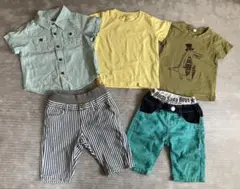 半袖シャツ　Tシャツ ハーフパンツ　男の子 夏服 5点セット 90cm