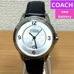 【電池新品】　腕時計　coach COACH コーチ　シグネチャー　レザーベルト