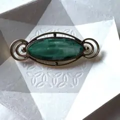 レトロブローチ　緑　昭和レトロ