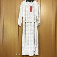 【新品タグ付き】AMACA LINTON社ツイードプリント　ワンピース　38号