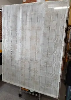 ホワイトレースカーテン 植物模様 幅124cm(O-2502BL22)