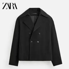 【完売品】ZARA テクニカルショートトレンチコート ブラック Sサイズ