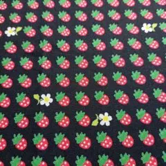 50✕32cmサイズいちごと花のプリント綿生地