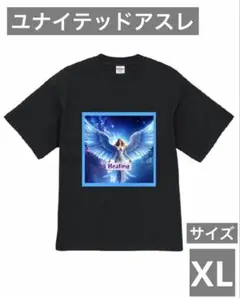 新品未使用☆ハイクオリティーTシャツ 天使グラフィック　サイズXL ブラック