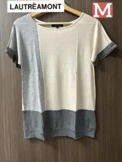 ロートレアモン　フレンチスリーブ　ピンク　グレー　半袖　Mサイズ