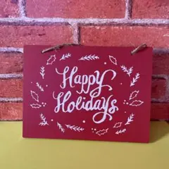 Happy Holidays サインボード 赤