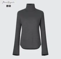 ユニクロ×マメクロゴウチコラボ　タートルネックT ダークグレー L