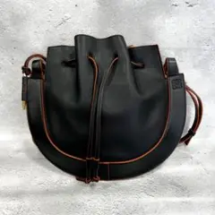 ロエベ ホースシュー ショルダーバッグ ドローストリング クロスボディ ブラック