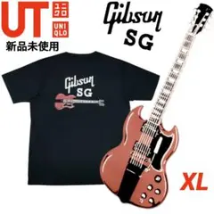 新品未使用タグ付 ユニクロ 2021 ギブソンギターズ SG 黒赤ソリッド XL