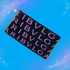《超美品》 ブルガリ ロゴマニア ポーチ ブラック×ピンク×イエロー