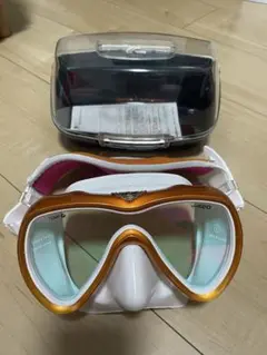 gull uv420 ダイビングマスク オレンジ/ホワイト ケース付き