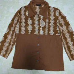 美品!!日本製!!BG SEPIA セピア レース切替 長袖シャツ