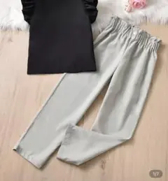 カーブパンツ　ストレートパンツ　バレルレッグ　プルオンパンツ