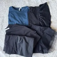 まとめ売り4点セットTシャツ Mサイズ、フリーサイズ、グリーン、ブラック
