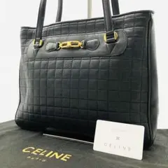 ✨希少✨ セリーヌ ショルダーバッグ ブラゾン金具 キルティング 黒 レザー