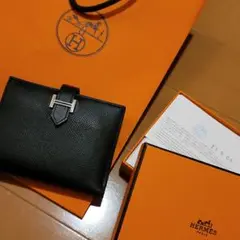 週末特別価格!!エルメス ベアン 長財布 デュプリ 三つ折り長財布 ...
