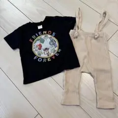 tutatu FRIENDS FOREVER Tシャツとサロペットセット 80