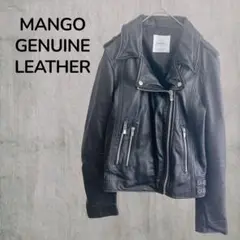 【マンゴー】MANGO 美品レディースレザー　ライダースジャケット　ブラック　S