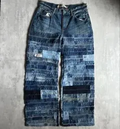 【00s used】バギーデニムパンツ　ツギハギ　グランジ　y2k 古着