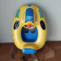 子供用インフレータブルボート イエロー ブルー＆空気入れ
