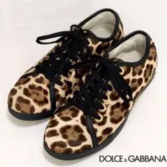 美品 ドルチェ&ガッバーナ スニーカー ハラコ レオパード柄