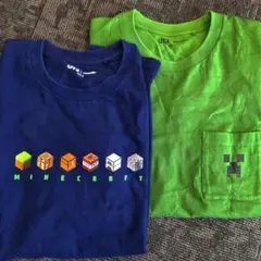 UNIQLO　Minecraft　コラボTシャツ　リユース　メンズL　2枚セット