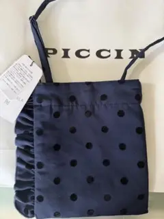 PICCI ネイビー ドット柄 ショルダーバッグ