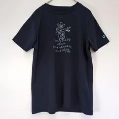 【ゴールドウイン】半袖Tシャツ　Lサイズ　ネイビー　フラワー　花柄