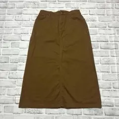 【シネマクラブ】ロングスカート 後ろゴム ストレッチ ブラウン系 Lサイズ