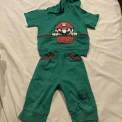マリオ フード付きパーカーとショートパンツセット