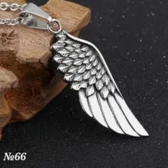 新品 ☆T66 メンズ ネックレス フェザー 羽根 ペンダント アクセサリー