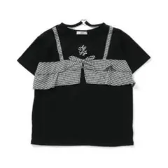 アルジー　Tシャツ　チェックビスチェドッキングT