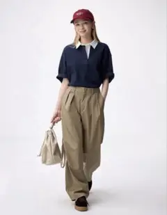 【新品未使用】GU / チノバレルレッグタックパンツSサイズ
