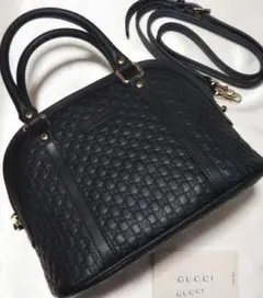 新品★GUCCI グッチ★2way ショルダー付 ハンドバッグ ブラック