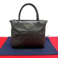 極 美品 プラダ 三角ロゴ 金具 ナッパレザー ミニ トートバッグ ハンドバッグ