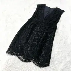 【新品】FLICKA フリッカ ワンピース レース シルク ブラック フリー