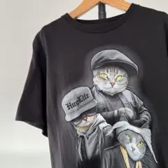 USA古着　B-BOY キャット　ビンテージTシャツ　アニマル　動物　猫　ネコ