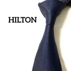 ヒルトン　HILTON ネクタイ　無地　ソリッド　ネイビー系