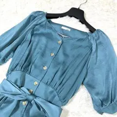 RESEXXY リゼクシー ウエストリボン ワンピース ブルー　F