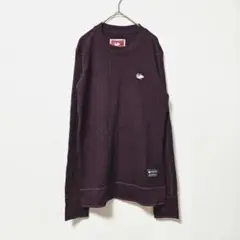美品★【ELKEX】エルケクス 長袖Tシャツ トレーナー ロゴ パープル (M)