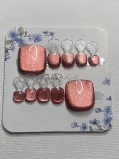 ローズ赤マグネットジェルワンカラーネイルチップセット
