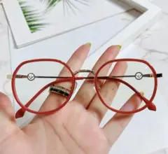 s新品☆安心のメルカリ便☆インスタ映え ☆伊達メガネ☆トレンドカラー☆レッド☆