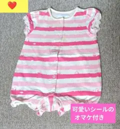 bebe ストライプ　ロンパース 70cm　可愛いシールのオマケ付き‼️